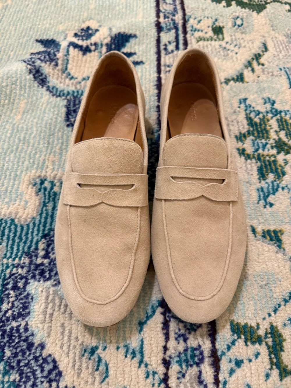 Quince Suede Penny Loafers in Beige Size 9.5